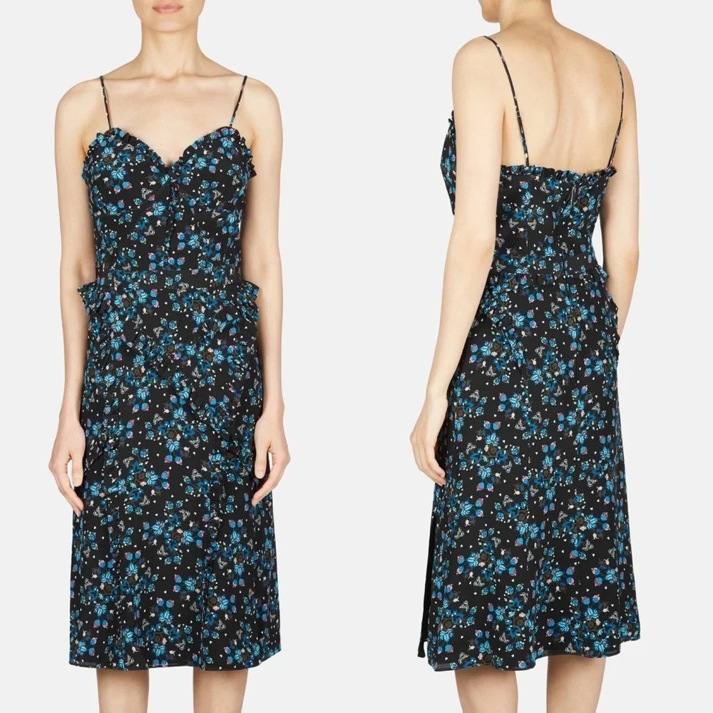 New ALTUZARRA Menara Silk Floral Fitted Dress NWT Designer Event Women’s 10